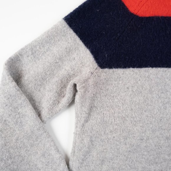 COURT & ROE red navy grey color block turtleneck sweater size S - Picture 8 of 11